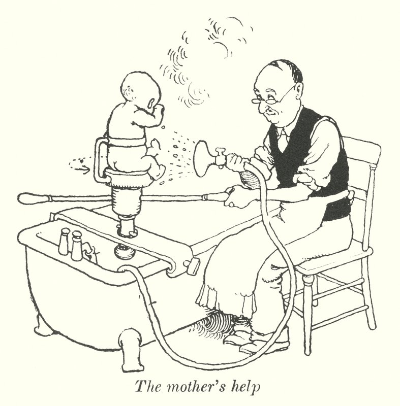 Morens hjelp (litho) av William Heath Robinson