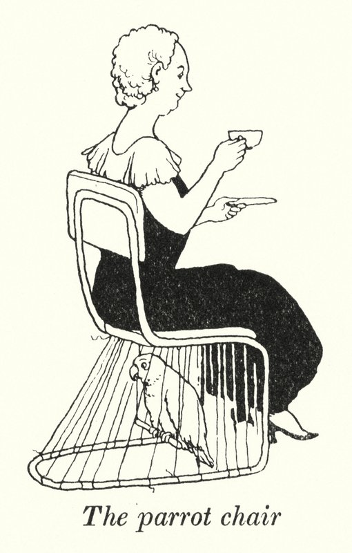 Papegøyestolen (litho) av William Heath Robinson