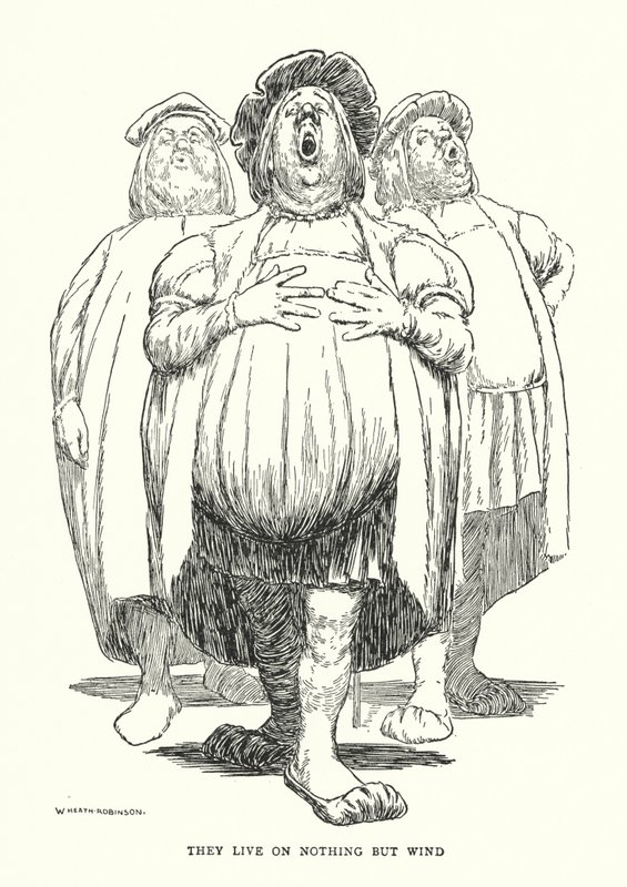 De lever av ingenting annet enn vind (litho) av William Heath Robinson