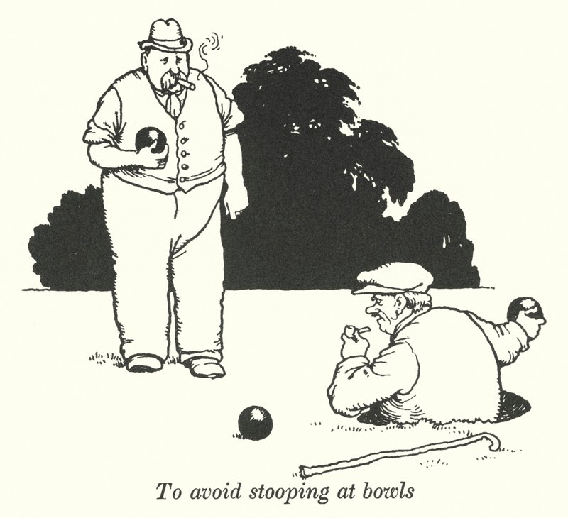 For å unngå å bøye seg mot boller (litho) av William Heath Robinson