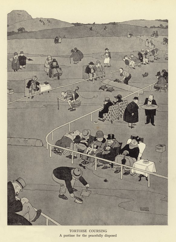 Tortoise coursing, et tidsfordriv for fredelig anlagte av William Heath Robinson