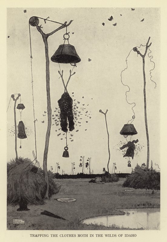 Fange klesmøll i Wilds of Idaho av William Heath Robinson