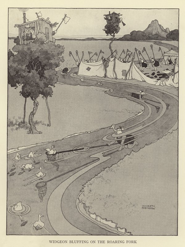 Widgeon bløffer på Roaring Fork av William Heath Robinson