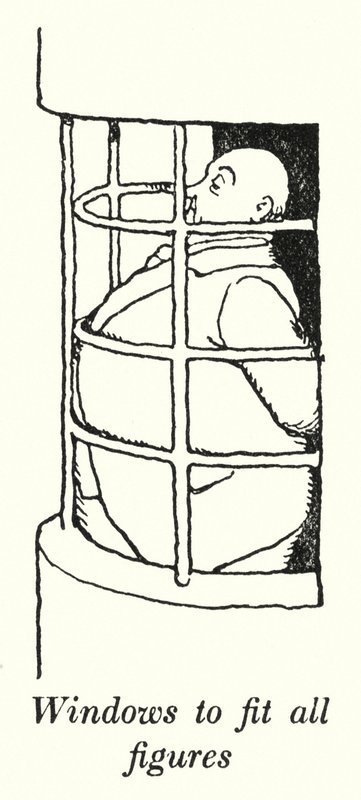 Vinduer som passer til alle figurer (litho) av William Heath Robinson