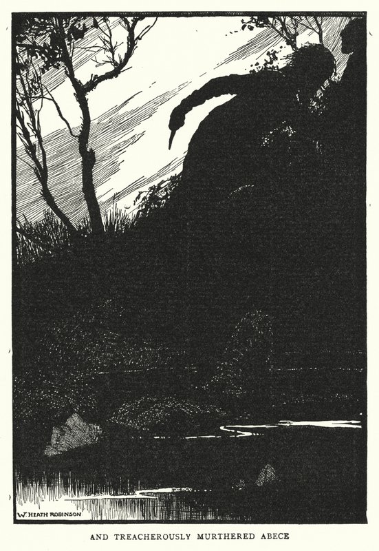 og myrdet forrædersk Abece (litho) av William Heath Robinson