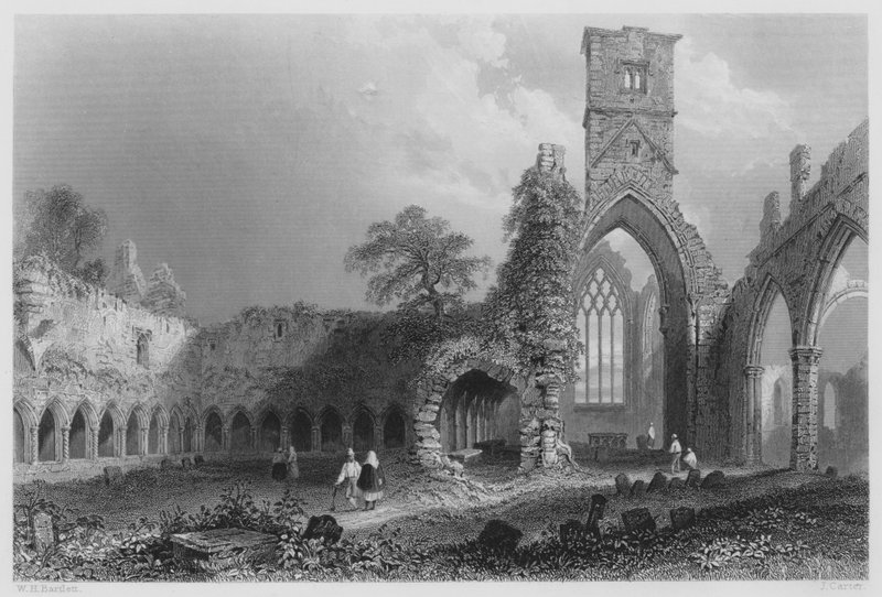 Abbey of Sligo (gravering) av William Henry (after) Bartlett