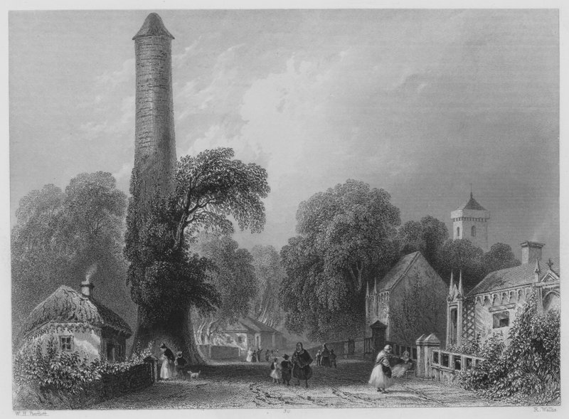 Clondalkin (gravering) av William Henry (after) Bartlett