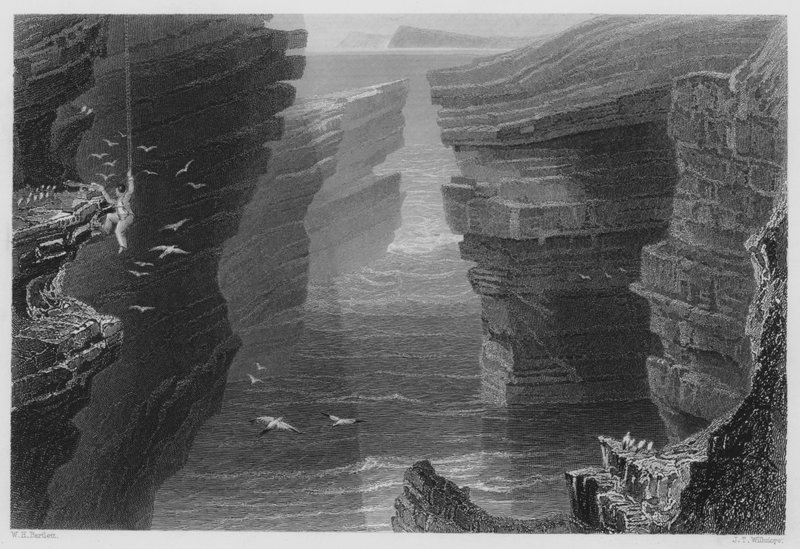 Cove i Malbay (gravering) av William Henry (after) Bartlett