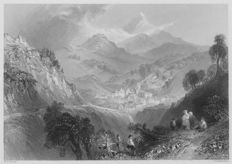 Enniskerry, nær Dublin (gravering) av William Henry (after) Bartlett
