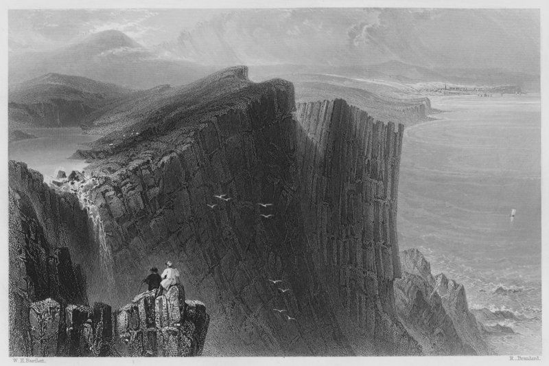 Fairhead, County Antrim (gravering) av William Henry (after) Bartlett
