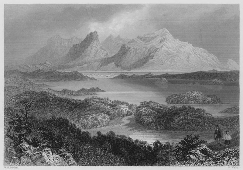 Garromin, Connemara (gravering) av William Henry (after) Bartlett