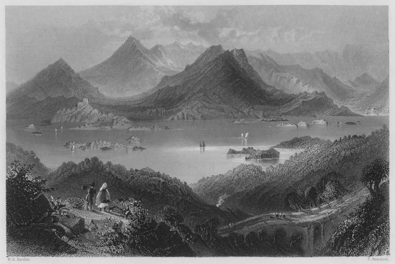 Glengariff (gravering) av William Henry (after) Bartlett