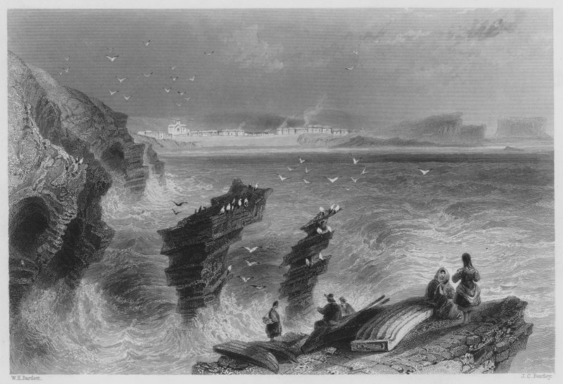 Kilkee, County Clare (gravering) av William Henry (after) Bartlett