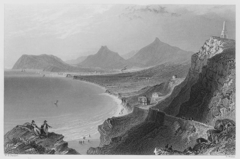 Killiney Bay, County Dublin (gravering) av William Henry (after) Bartlett