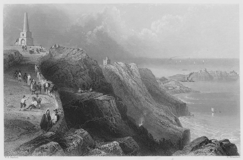 Killiney Hill, nær Dublin (gravering) av William Henry (after) Bartlett
