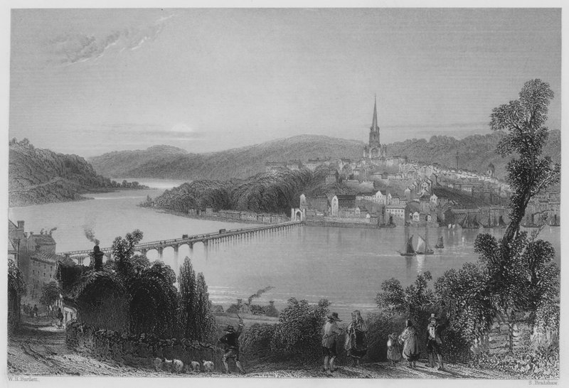 Londonderry (gravering) av William Henry (after) Bartlett