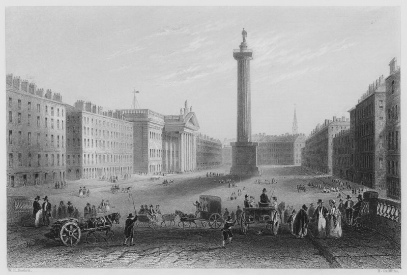 Sackville Street, Dublin (gravering) av William Henry (after) Bartlett