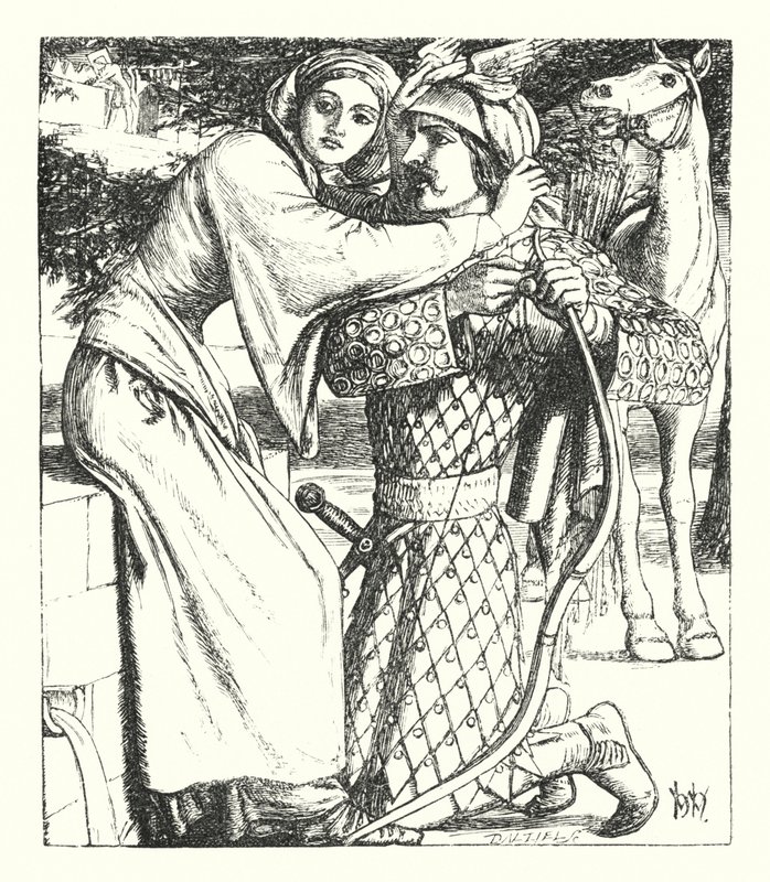 The Ballad of Oriana (gravering) av William Henry (after) Hunt
