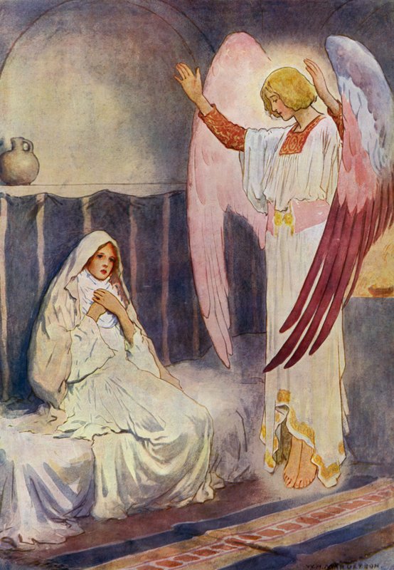 Bebudelsen (farge litho) av William Henry (after) Margetson