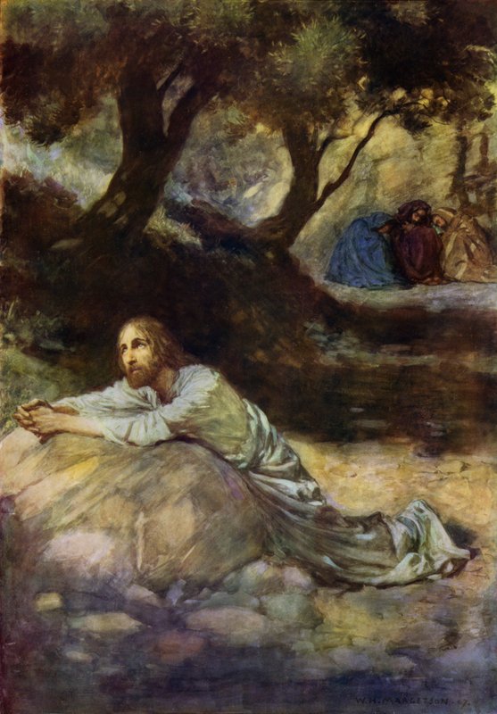 The Garden of Getsemane (farge litho) av William Henry (after) Margetson