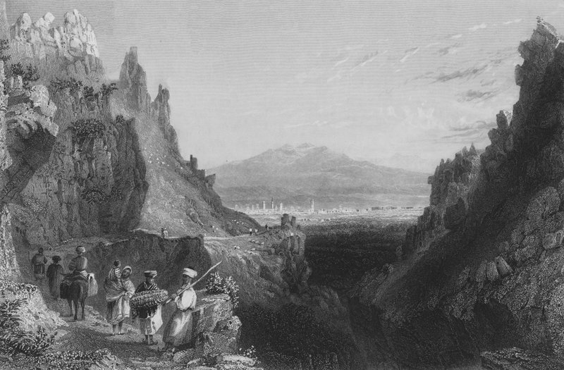 Tilnærming til Antiokia, den gamle Anathoth, fra Aleppo av William Henry Bartlett