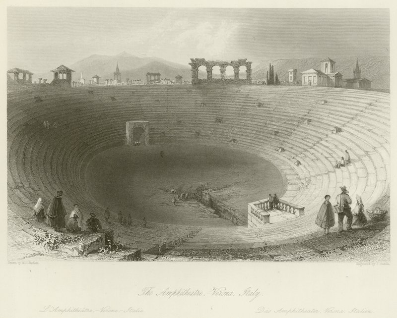 Arena i Verona av William Henry Bartlett