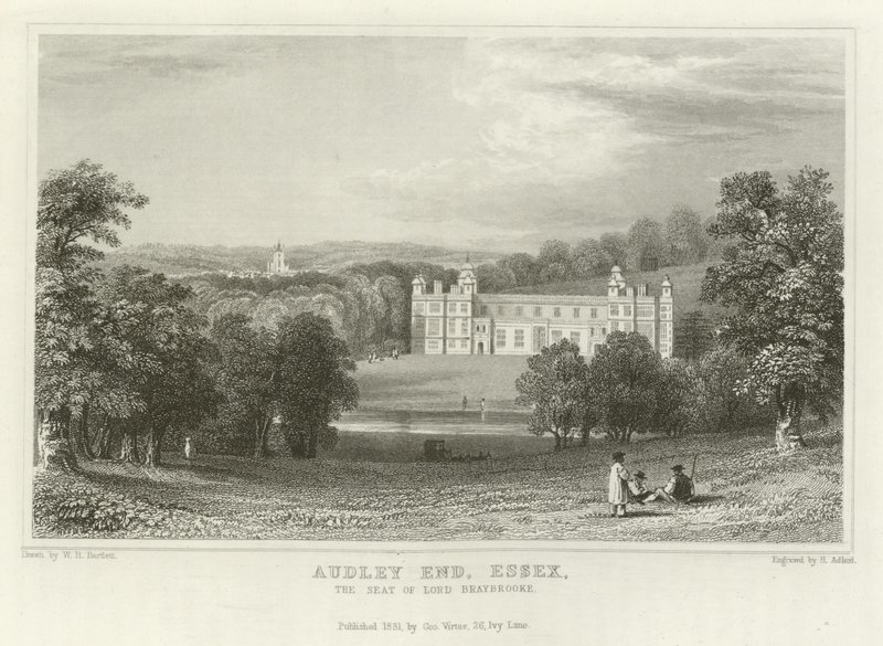 Audley End, Essex, setet til Lord Braybrooke av William Henry Bartlett