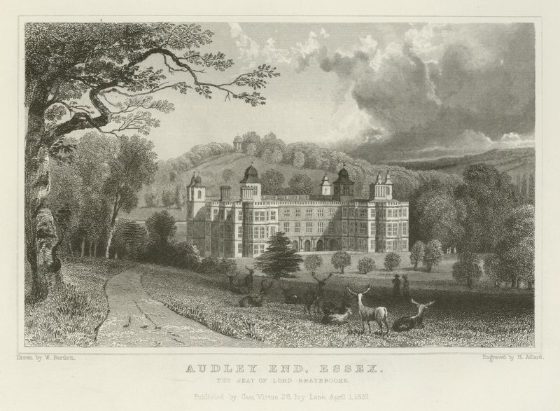 Audley End, Essex, setet til Lord Braybrooke av William Henry Bartlett
