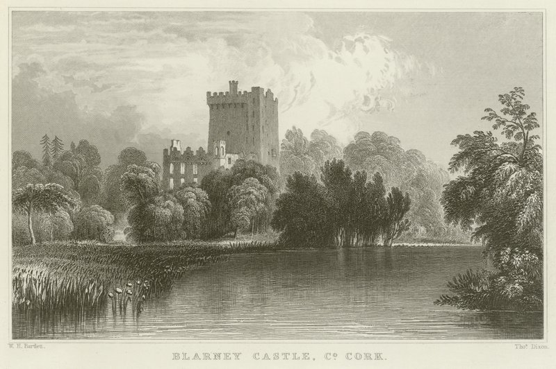 Blarney Castle i County Cork av William Henry Bartlett