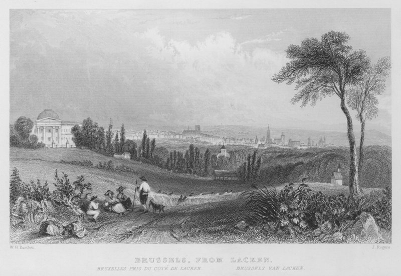 Brussel, fra Lacken (gravering) av William Henry Bartlett