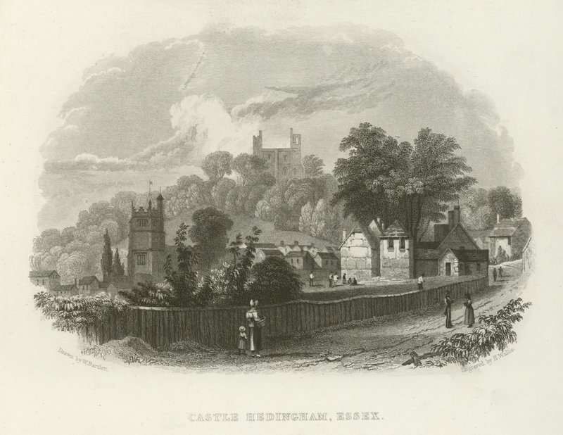 Castle Hedingham, Essex av William Henry Bartlett