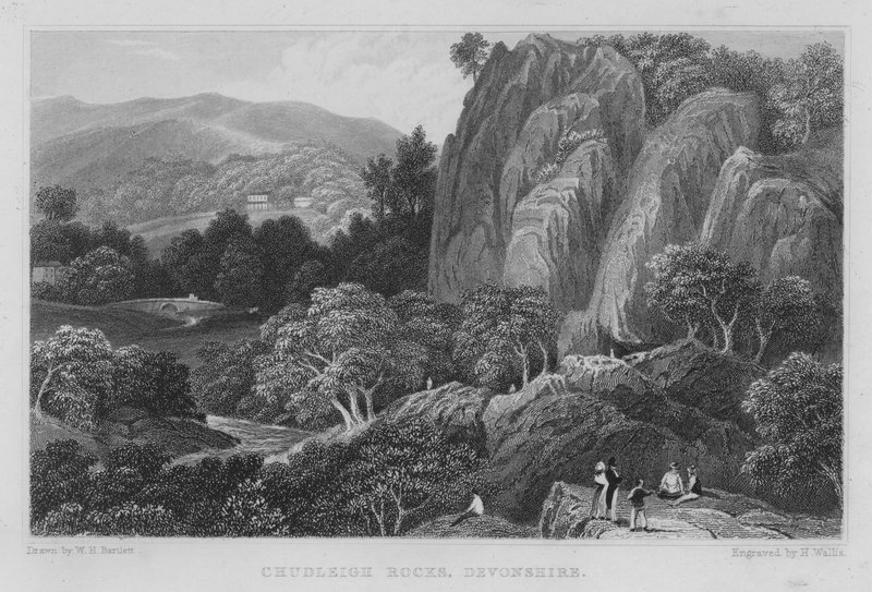 Chudleigh Rocks, Devonshire (gravering) av William Henry Bartlett