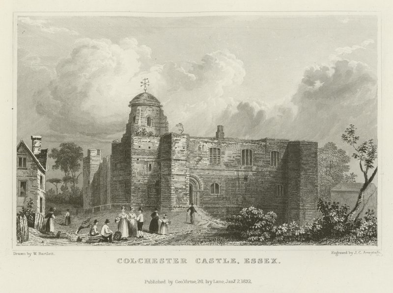 Colchester Castle, Essex av William Henry Bartlett