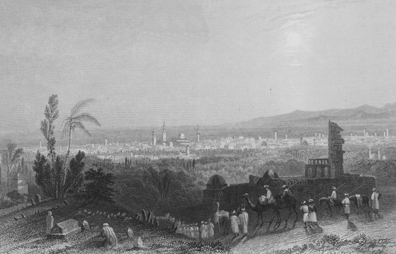 Damaskus, ovenfra Salahyeh av William Henry Bartlett