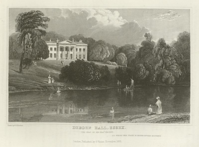 Debden Hall, Essex, setet til Sir Francis Vincent av William Henry Bartlett