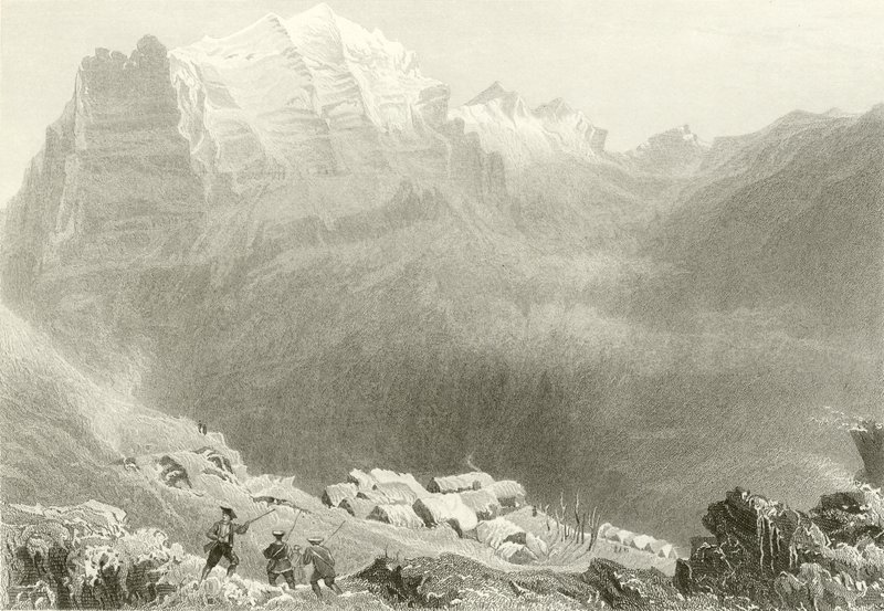 Dormeilleuse, Høye Alpene, åstedet for Felix Neffs arbeid av William Henry Bartlett