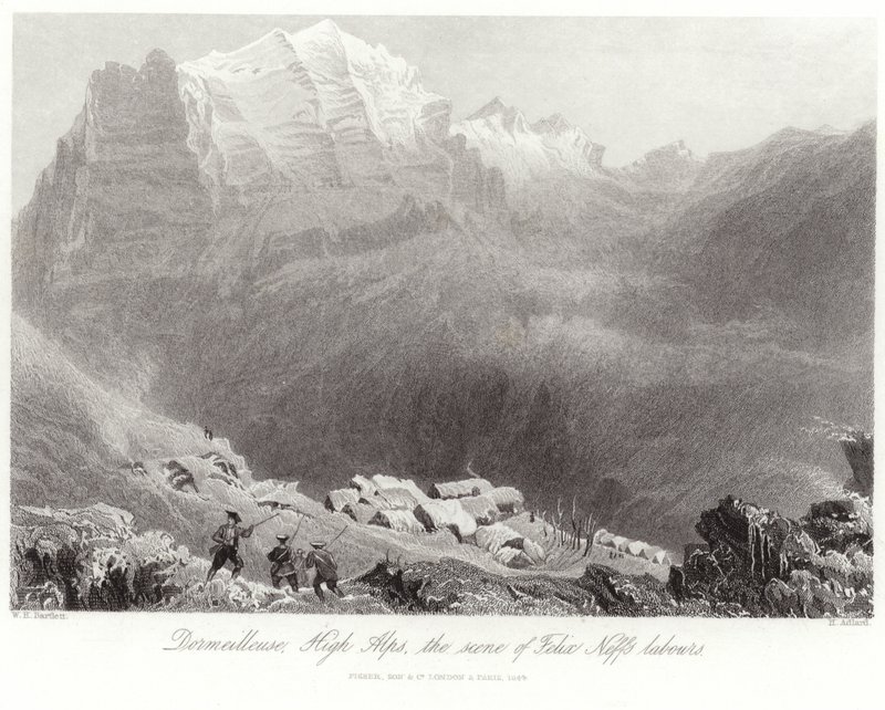 Dormeilleuse i de høye Alpene av William Henry Bartlett