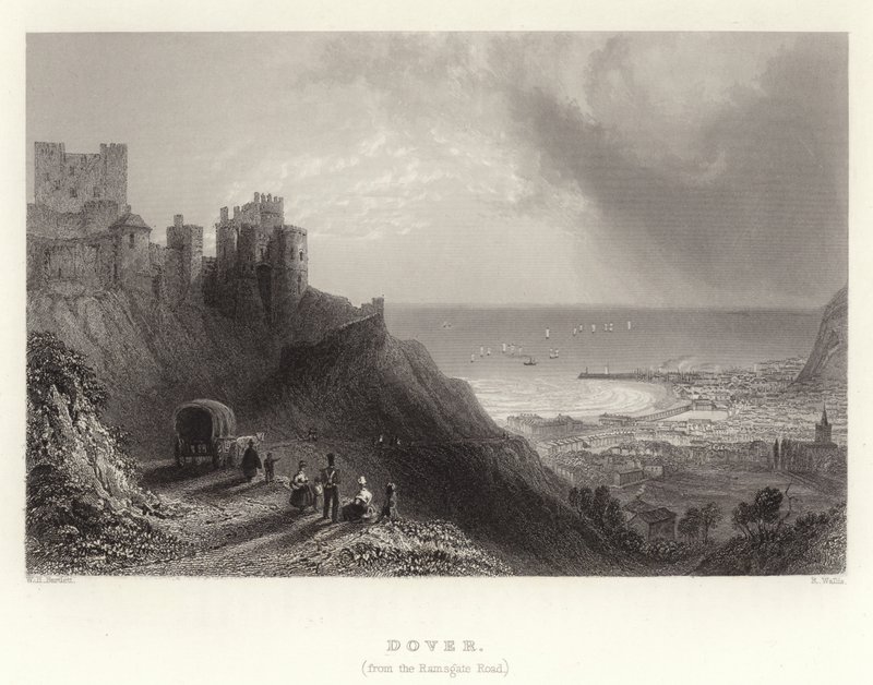 Dover, (fra Ramsgate Road) av William Henry Bartlett