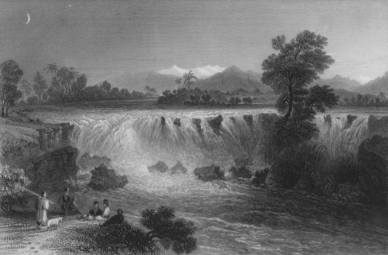 Fall av elven Cydnus, nær Tarsus av William Henry Bartlett