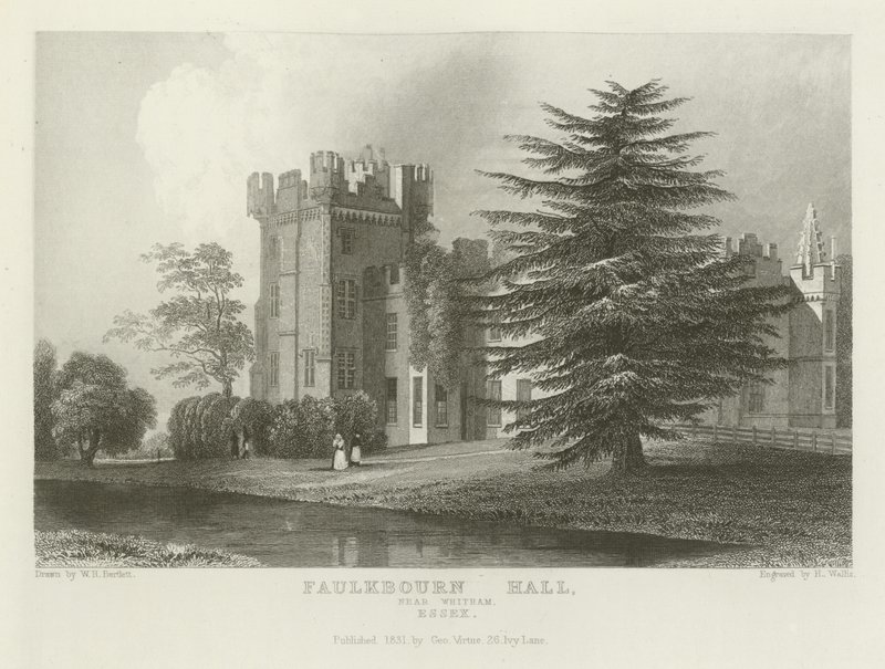 Faulkbourne Hall, nær Witham, Essex av William Henry Bartlett