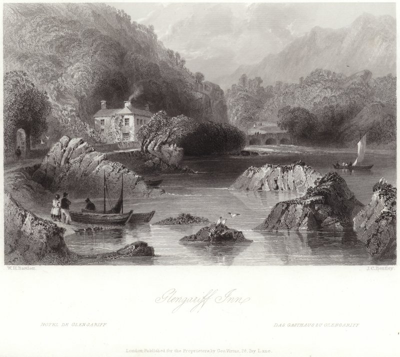 Glengariff Inn i County Cork av William Henry Bartlett