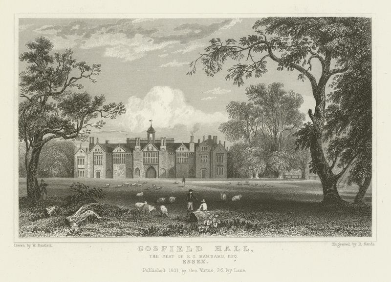 Gosfield Hall, sete for EG Barnard, Esquire, Essex av William Henry Bartlett