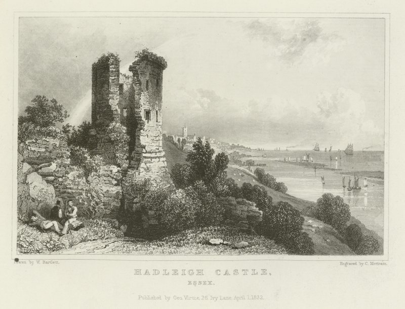 Hadleigh Castle, Essex av William Henry Bartlett