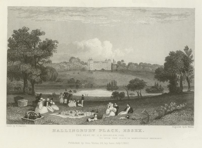Hallingbury Place, Essex, sete for J A Houblen, Esquire av William Henry Bartlett