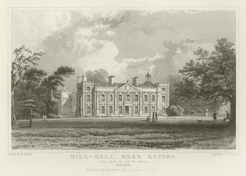 Hill-Hall, nær Epping, setet til Sir William Smyth, Essex av William Henry Bartlett