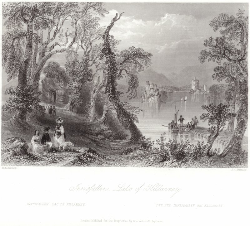 Innisfallen, Lake of Killarney av William Henry Bartlett