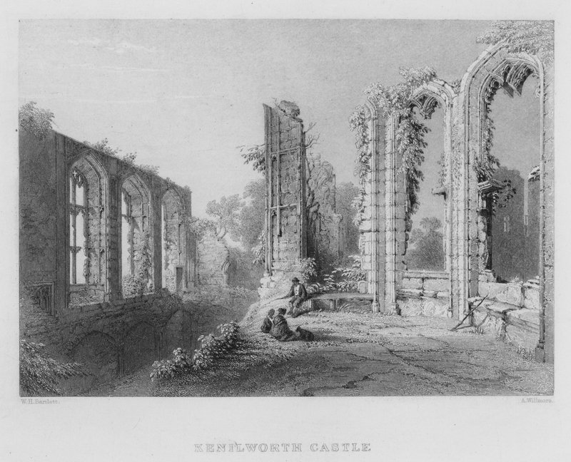 Kenilworth Castle (gravering) av William Henry Bartlett