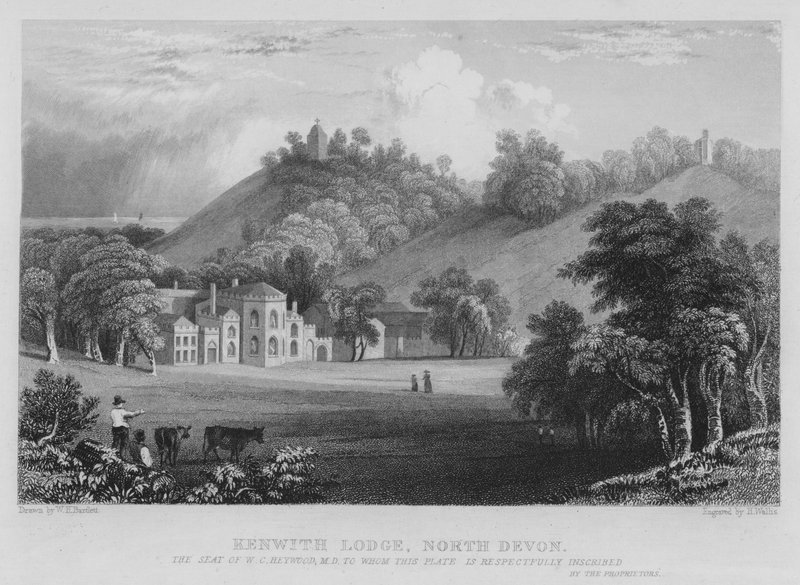 Kenwith Lodge, North Devon (gravering) av William Henry Bartlett