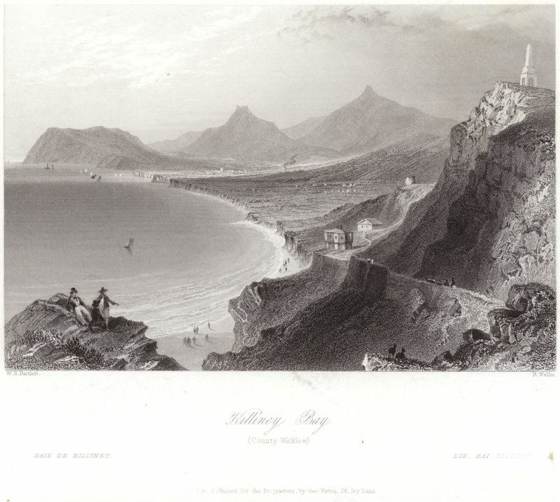 Killiney Bay i County Wicklow av William Henry Bartlett
