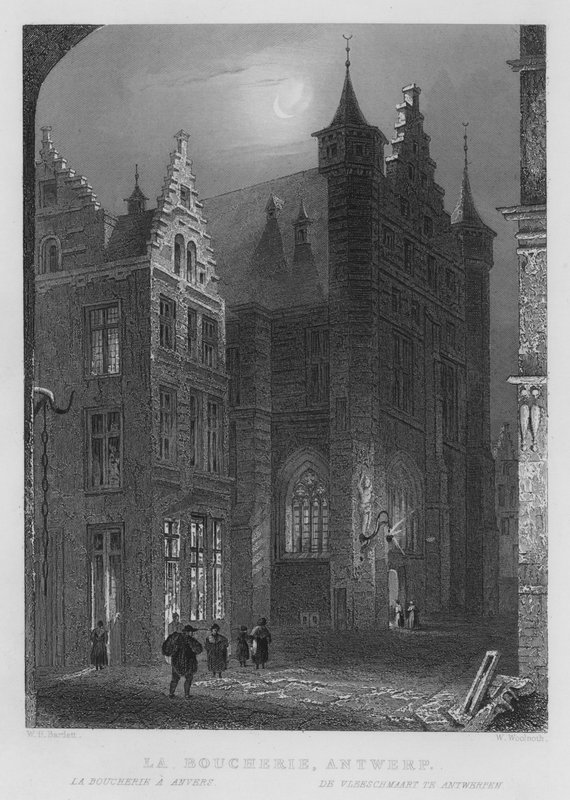 Slakteriet, Antwerpen (gravering) av William Henry Bartlett